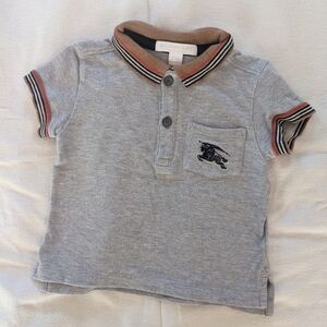 Burberry baby boy grey cotton polo